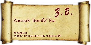 Zacsek Boróka névjegykártya